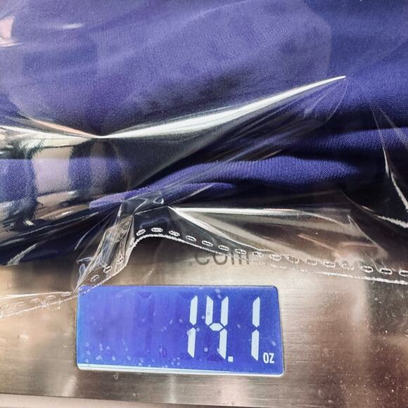 Susan Graver Top Women 3X Blue Liquid Knit Ruffle Long Sleeve Office Stretch - Picture 11 of 12